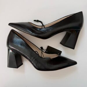 Zara Black Pointed Block Heels